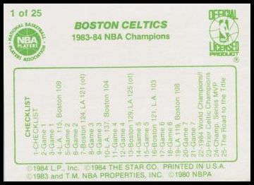 1984 Star Celtics Champs